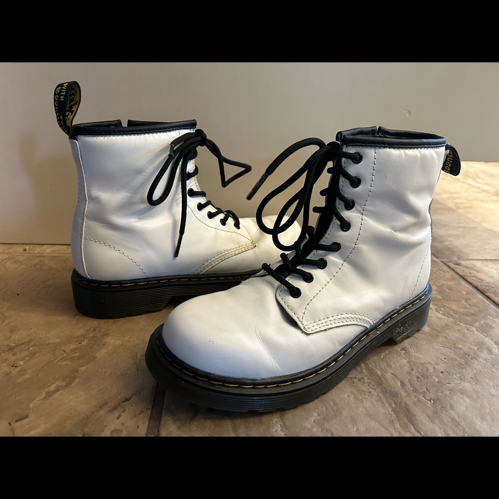 Authentic white Dr Martens boots